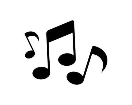 Vector illustration of musical notes on white background